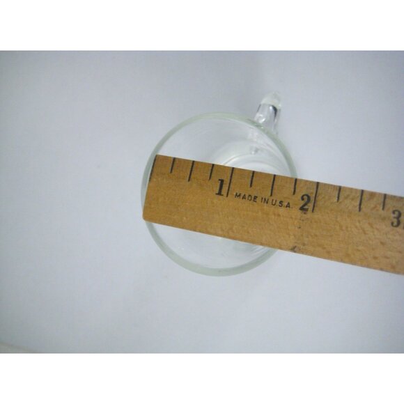 Set Of 4 Clear Floral Etched Glass Drinking Mugs Shot Glass Hot Toddy Barware - Picture 8 of 9